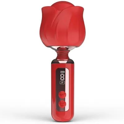 LED Display Red Rose Vibrator Wireless Rose Massager Rotation Clitoral Vibrator Female Masturbator Adult Sex Toys for Women