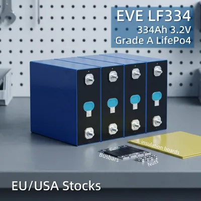 Eve 334ah 3.2v Lifepo4 Battery Cell Grade a Lf334 Golf Cart Battery Diy 12v 24v 48v Pack New Genuine Original Fast Shipping