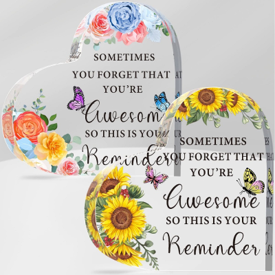 Birthday Gift Acrylic Heart Long Distance Friendship Memory Gifts Birthday Gifts Acrylic Block