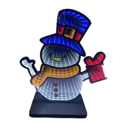 Custom Christmas 3D LED Neon Snowman Sign Decorations for Festivals with Logo Dropshipping