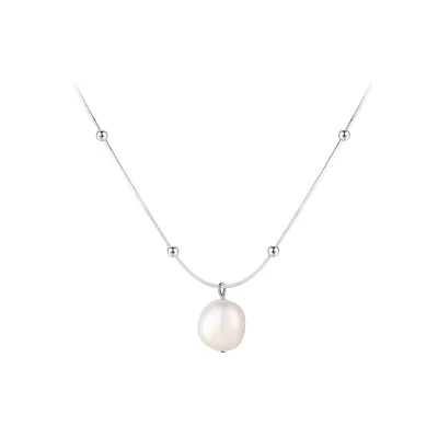 18k Gold Plated Natural Baroque Pearl Pendant Fashion 925 Sterling Silver Necklace for Women Daily Wear