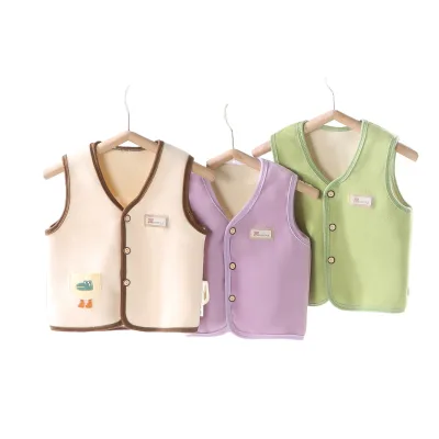 Autumn and Winter New Children's Vests Children's Clothing Winter Warm Inside and Outside to Wear a Girl Boy Vest