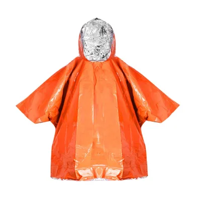 Waterproof Mylar Rescue Thermal Raincoat Emergency Poncho