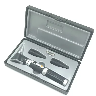 Handheld Electric Portable Medical Metal Fiber Optic LED ENT Diagnostic Ear Examination Endoscope Set Ear Otoscope Kit