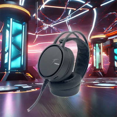 Siberian C3U Sky Crossbow Over-Ear Gaming Headphones Metal Luminous Lighting ENC Noise Cancellation Touch Control-7.1 Sound for