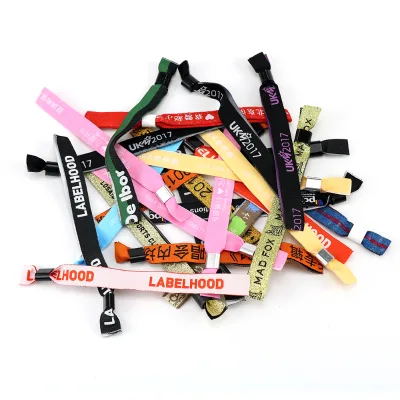 Custom Logo Eco-Friendly Fabric Woven Wristband Sublimation Printing for Events Fashion Ribbon Wrapped Bangle Promotional