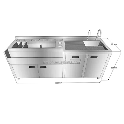 New Commercial Stainless Steel Bartender Workstation Customizable Size Multifunction Features for Bar Restaurant Beverage
