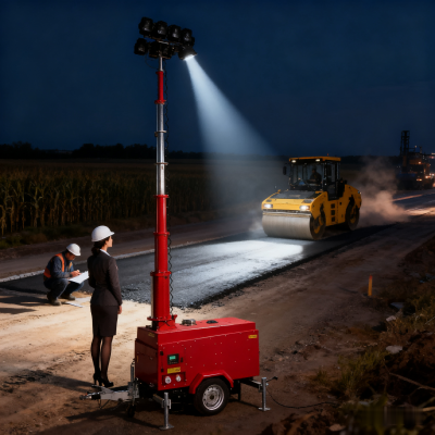 Outdoor LED Light Metal Halide Lamp Diesel Gener 7m Light Towers Linktower