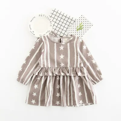 Wholesale Baby Cotton Frocks Designs Star Printing Girls Dresses