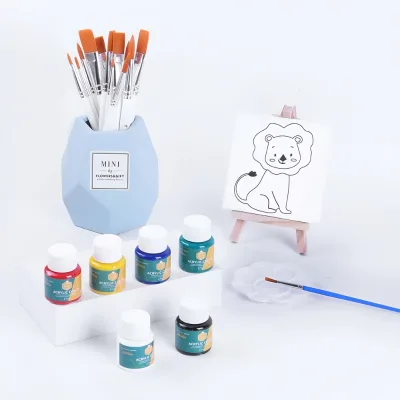 Keep Smiling 6 Colors 25ml Glass Paint Pigment Art Painting Pigments Kit With 3 Brushes & 1 Palette