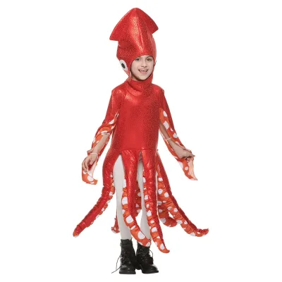 Hot Sale Halloween Costumes for Kids Children's Cute Sea Creatures Squid Bodysuit for Cosplay