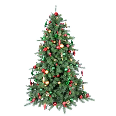 Provide Customize Green Christmas Tree With Assorted Ball Decoration 7FT 8FT Christmas Green Tree for Outdoor Decoration