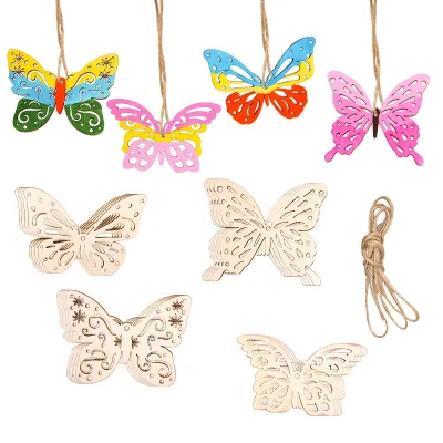 Wooden Spring Ornaments to Paint Butterfly Cutouts Best Gifts for Girls