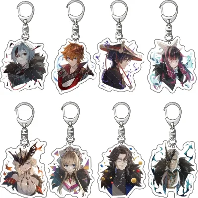 Genshin Impact Punk Keychain Cartoon Anime Figure Kaveh Mika Cyno Kaedehara Kazuha Scaramouche Men Car Keychain Pendant Jewelry