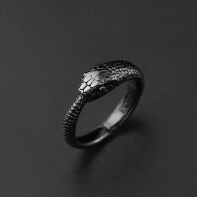 2024 Fashion Copper Handmade Open Personalized Classic Cheap Skin Design Cobra Snake Ring for Girls