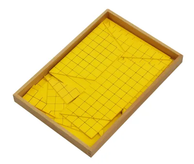 MA180 Educational Wooden Toys Yellow Triangle for Area Montessori Mathematics