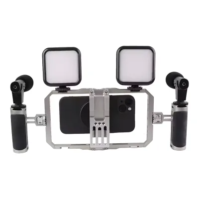 Mobile Phone Handheld Metal Stabilizer Photography Stand Extended Microphone Mobile Phone Rabbit Cage Stabilizer