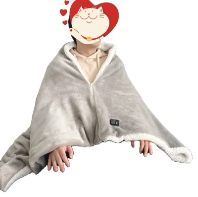 Portable USB Battery Heated Blanket Wearable Cordless Electric Heated Blanket Shawl for Outdoors 3 Heating Levels