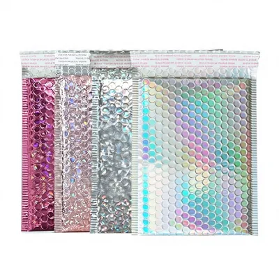 Waterproof Laser Holographic Shipping Bags Shockproof Poly Cushioning Mailer for Jewelry Packaging