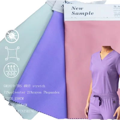 Four-way Stretch Antibacterial Woven Viscose-polyester TR Fabric for Suit & Garment Lining Boys Medium Weight