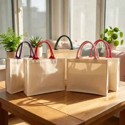 Women Handbag Designer Canvas Tote Bag Designer Handbag Customized Ribbon Printed Logo Shopping Bag Canvas Tote Bag for Shopping