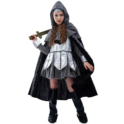 Halloween Cos Dress Beautiful Party Cosplay Warrior Costume Girl's Cool Knight Dress