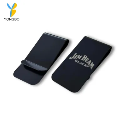 Fashion Simple with Logo Men Women Black Color Luxury Money Clip