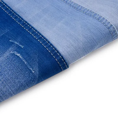 High Quality Slub Yarn Sky Blue Ladies Stretch Denim Fabric for Jeans Skirts