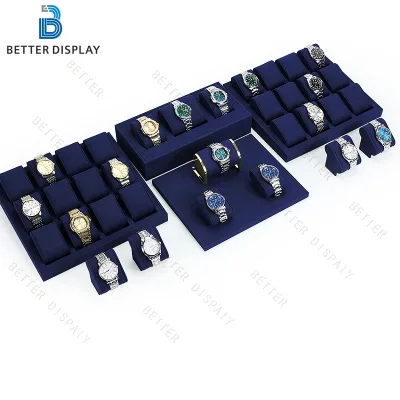 Factory Original Design Metal Shop Display Design Velvet Watch Display Stand Jewelry Stores Display Sets