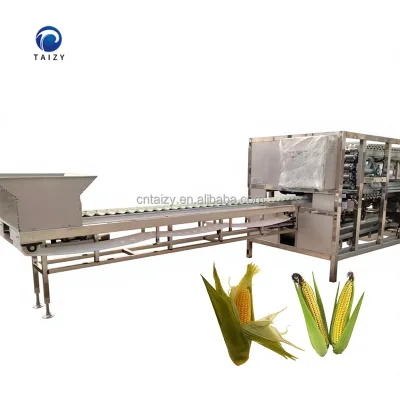 Automatic Corn Husking and Desilking Machine Frozen Corn Processing Plant