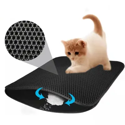 Eco-friendly EVA Pet Cat Mat Double-Layer Cat Litter Trapper Mats With Waterproof Bottom Layer Easy Cleaning