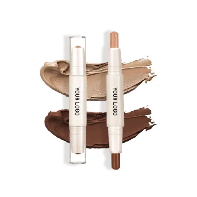 Wholesale Waterproof Vegan Bronzer Double Headed Highlighter Pen Private Label Eye Brightening Concealer Stick