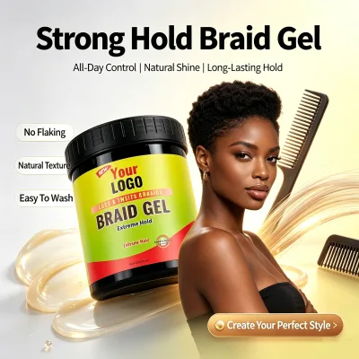 Extreme Hold Hair Gel for Braids Locs & Twists -Anti-Flake Creamy Wax with Natural Shine Long-Lasting Control Easy to Rinse