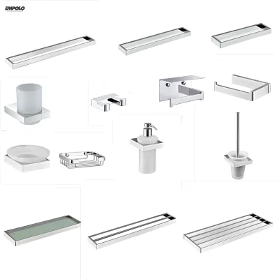 Empolo Bathroom Sanitary Hardware Wall Mounted Chrome Bathroom Hardware Accessories Accesorios De Ducha Restroom Accessories