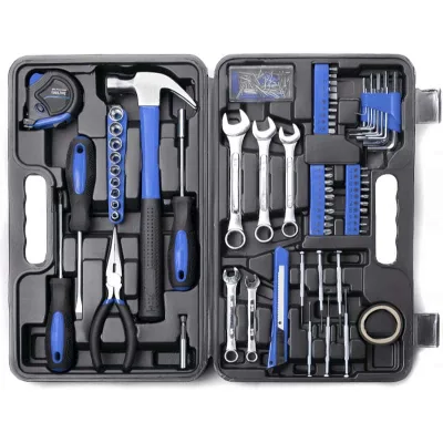 128-Piece Blue Atlifix Carbon Steel Waterproof Tool Set | Combination Wrenches Measuring Tape Long Nose Pliers for Automotive