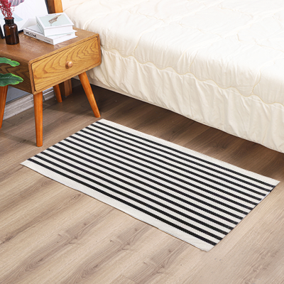 Black and White Striped Rug Striped Doormat Perfect for Indoor Outdoor Woven Rug Porch Decor