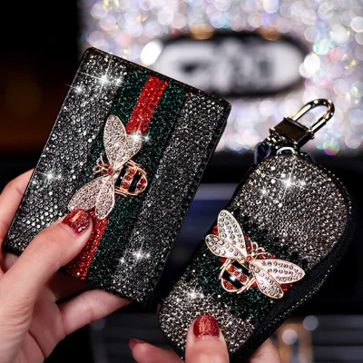 Fashion Car Key Bag Creative Diamond Multi-function Zipper Key Case Universal Cute Lady Driver's License Case