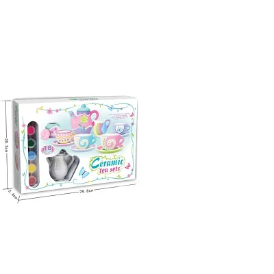Bemay Toy Porcelain Tea Set | Pretend Play Kids Toy Mini Kitchen Play Set