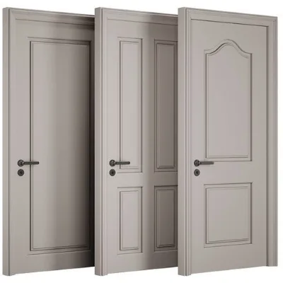 Modern Interior Door White Oak Indoor Doors Prehung Frosted Laminated Glass Solid Wooden With Frames