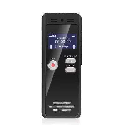 Digital Voice Recorder Metal Case Meeting Recording Rechargeable Voice Activated One-Click Noise Reduction Mini Audio Recorder
