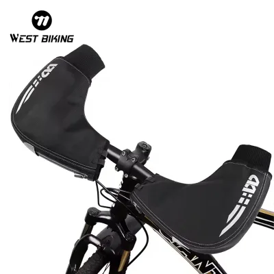 WEST BIKING Waterproof Mountain Bike Glove Keep Warm Cover MTB Bike Handlebar Glove and Mittens Cycling Winter Riding Glove
