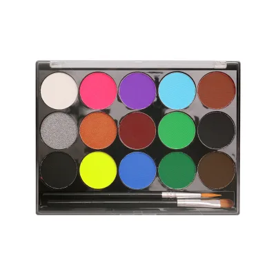 15 Colors Face Body Art Paint Painting with Brush for Makeup Cosplay Painting Water-Soluble Professional Drawing Face Painting