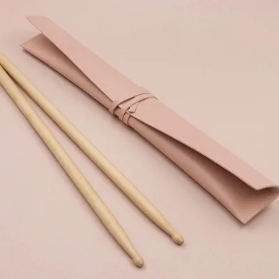 PU Leather Drum Stick Storage Bag for Band Portable Waterproof Single Drum Stick Holder Simple Symphony Baton Protective Bag