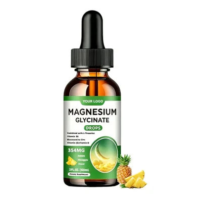 OEM Alcohol-Free Oral Drops Pineapple Flavor Dietary Supplement Magnesium Citrate Liquid Drops Adults Sleep Mood Support Health