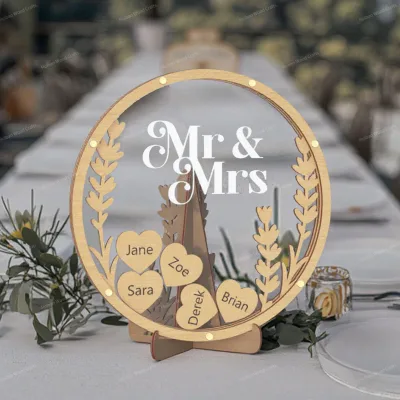 Custom Wedding Guestbook Wooden Wedding Guest Sign-In Book Personalized Wedding Keepsake Bridal Guest Registry for Reception
