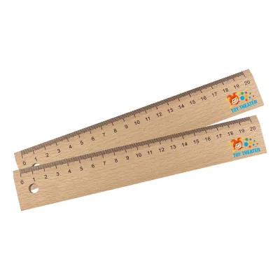 20cm Wood Ruler PR004 Natural Beech Wood Measuring Ruler with Hanging Hole Double Side Promotional School Office Stationery