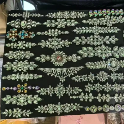 Customized Wholesale Crystal Shoe Decoration Patches Rhinestone Shoe Ornament Rhinestone Bag Buckle