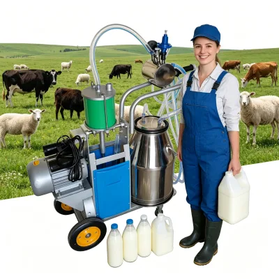 Electric,gasoline Motor Portable Goat Cow Milking Machine for Today's Dairy Industry HJ-CM011PS