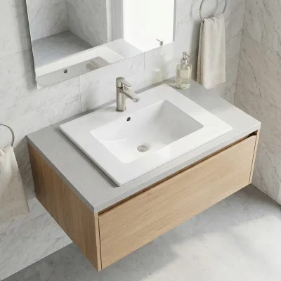 810mm Ceramic Sanitary Ware Thin Edge Bathroom Basin Hand Wash Sink Cabinet Wash Basin