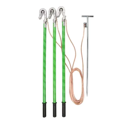Portable Outdoor Flat Ground Cable Personal Safety Grounding Busway Accessories Electric Power Construction 10KV 10M Green